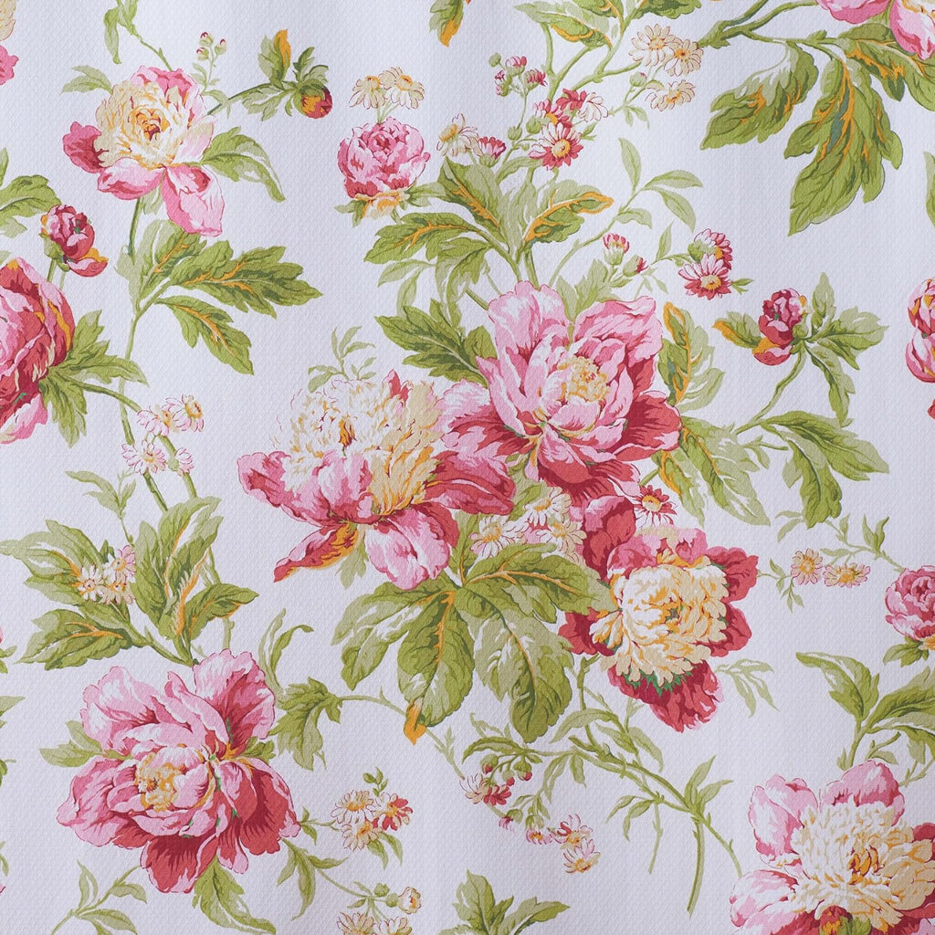 Waverly Forever Peony 4-Piece 100% Cotton Comforter Set - Full/Queen Berry Floral Print, with 2 Shams & 1 Bedskirt