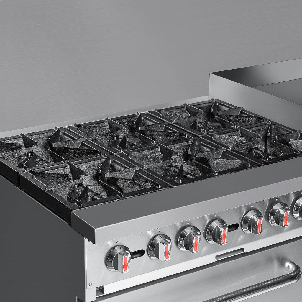 KoolMore 60 in. 6 Burner Commercial Natural Gas Range with 24 in. Griddle (KM-CRG60-NG)