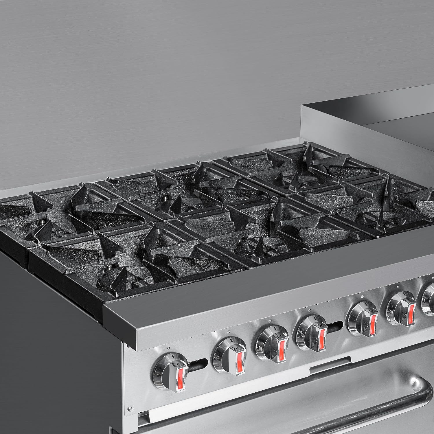 KoolMore 60 in. 6 Burner Commercial Liquid Propane Range with 24 in. Griddle (KM-CRG60-LP)