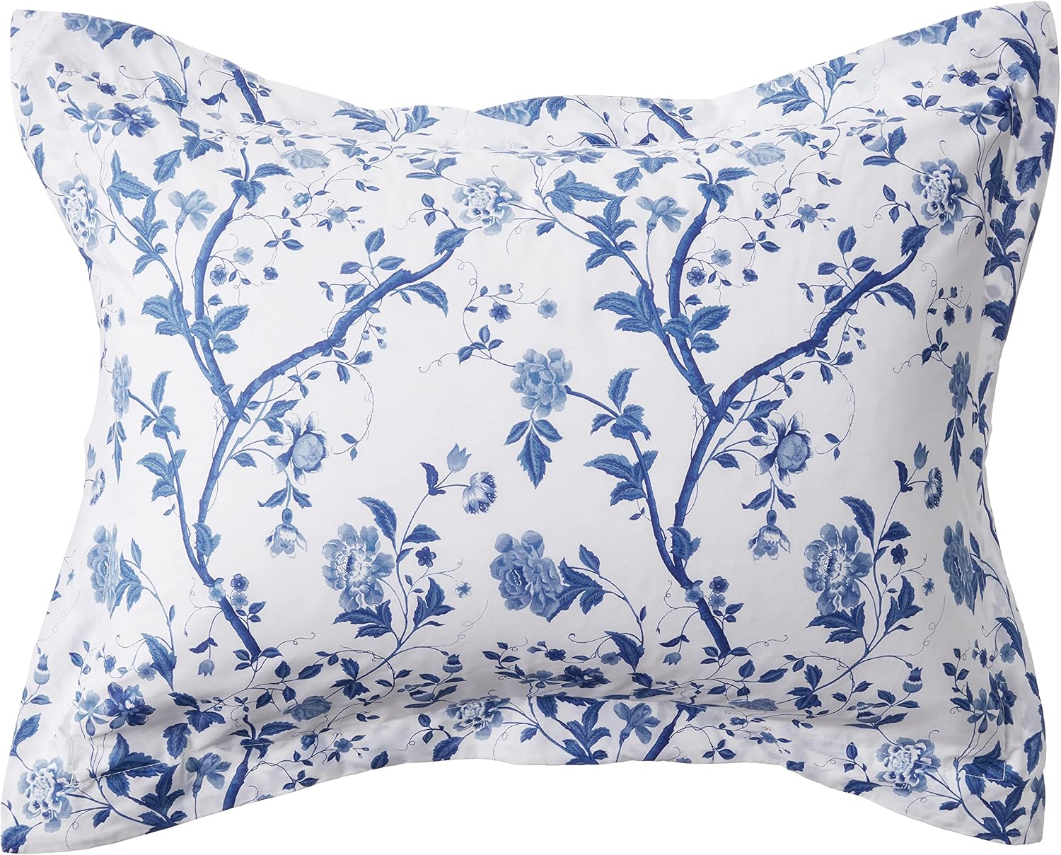 Laura Ashley - Queen Comforter Set, Soft & Reversible Cotton Bed Set, 4 Piece Floral Bedding with Matching Pillowcases & Bonus Bed Skirt (Charlotte Blue)