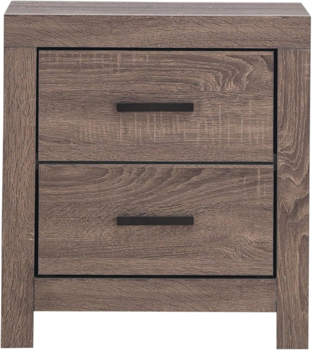 Coaster Home Furnishings Brantford Farmhouse 4-Piece Bedroom Set Eastern King Size Panel Bed Frame 52-inch Headboard Barrel Oak 207041KE-S4