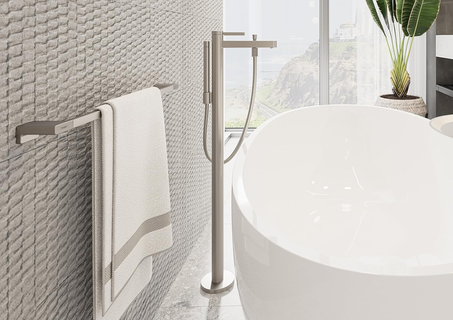 hansgrohe AddStoris 6-inch Toilet Paper Holder with Shelf in Brushed Nickel, 41772820