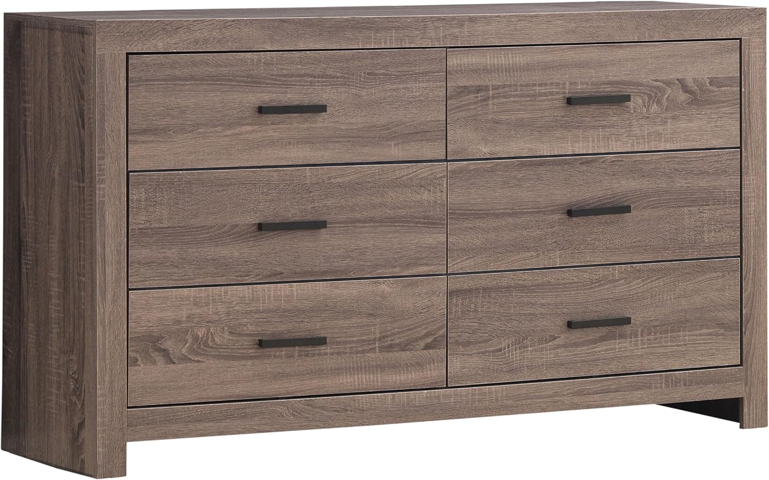 Coaster Home Furnishings Brantford Farmhouse 4-Piece Bedroom Set Eastern King Size Panel Bed Frame 52-inch Headboard Barrel Oak 207041KE-S4