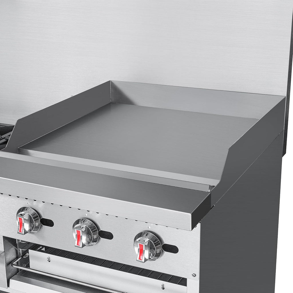 KoolMore 60 in. 6 Burner Commercial Natural Gas Range with 24 in. Griddle and Broiler (KM-CRGB60-NG)