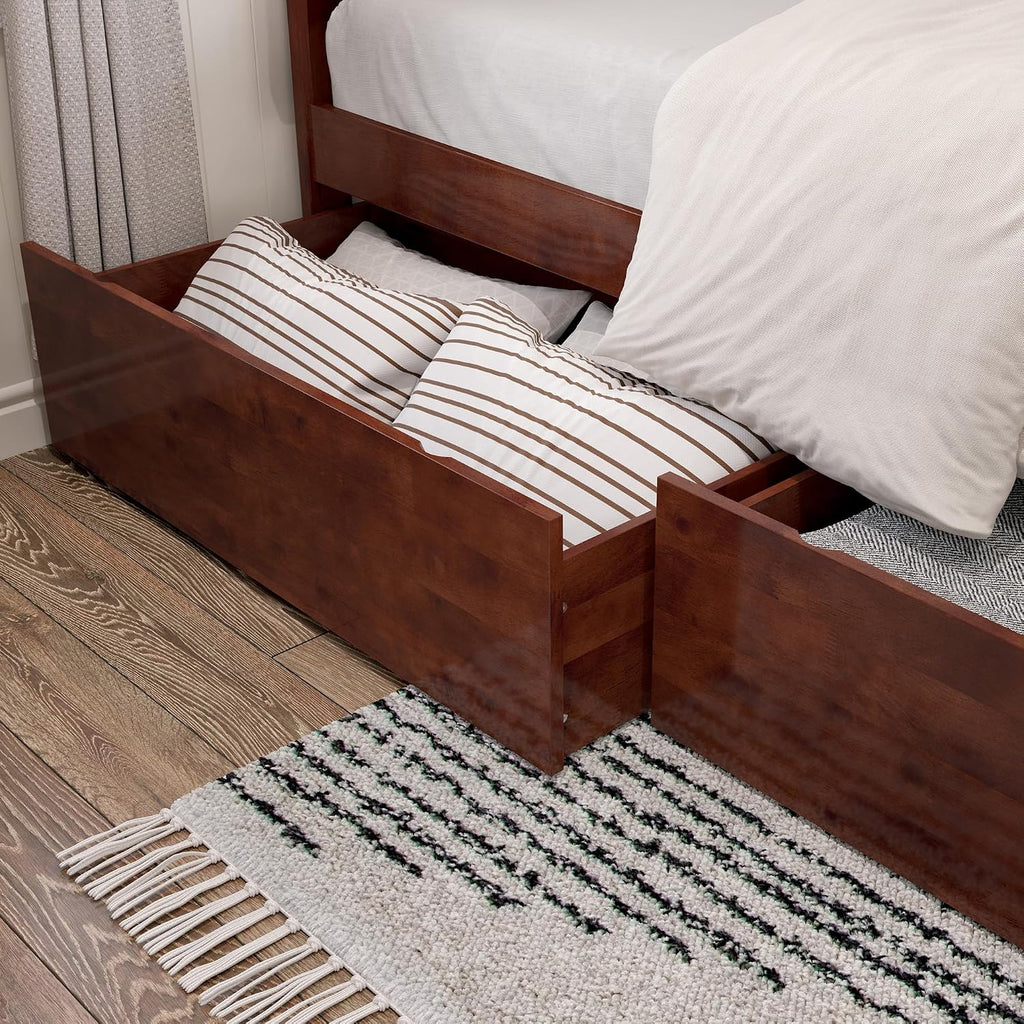 AFI, Canyon Twin XL Platform Bed with Matching Footboard & Storage Drawers, Walnut