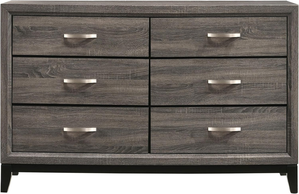 Coaster Home Furnishings - Watson - Wood - 4-Piece Bedroom Set with Panel Headboard and Groove Details - Bedroom - Eastern King Size - Gray Oak - 212421KW-S4