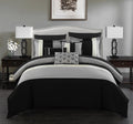 Chic Home Beige Bed in a Bag Comforter Set, King Size (10 Pieces), Ayelet - Color Block Stripes Premium Microfiber Bedding - Comforter, Flat & Fitted Sheets, Shams, Pillowcases & Decorative Pillows