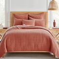 Levtex Home Mills Waffle King/Cal King Quilt Set (106x92in) with 2 Pillow Shams (36x20in) - Adobe - 100% Cotton King Size Quilt Bedding Set - Lightweight, Soft, Pre-Washed