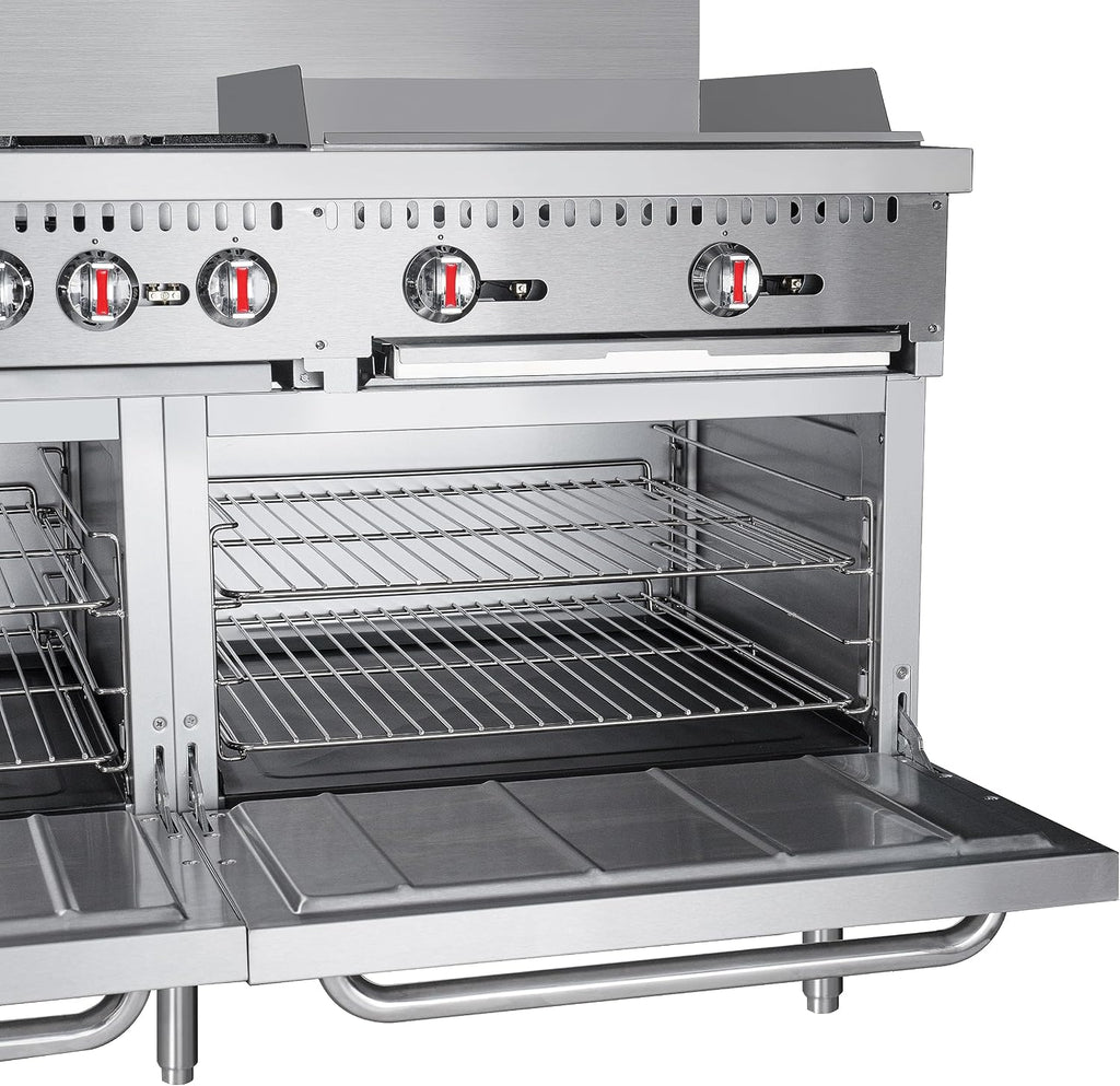 KoolMore 60 in. 6 Burner Commercial Natural Gas Range with 24 in. Griddle (KM-CRG60-NG)