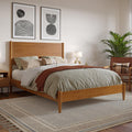 AFI, Pasadena Full Solid Wood Low Profile Platform Bed, Light Toffee