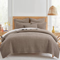 Levtex Home Mills Waffle King/Cal King Quilt Set (106x92in) with 2 Pillow Shams (36x20in) - Cocoa - Cotton Waffle King Size Quilt Bedding Set - Lightweight, Soft, Pre-Washed