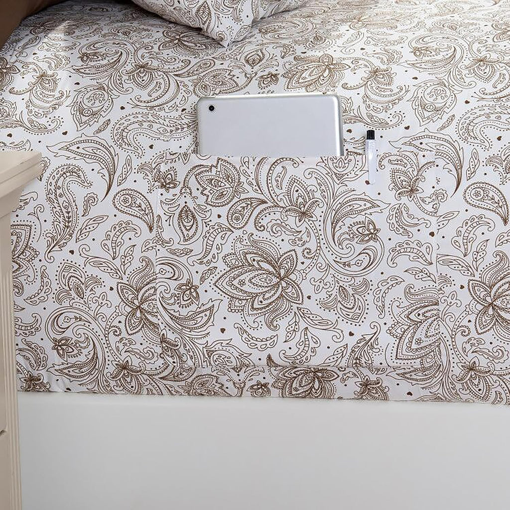 Elegant Comfort Softest and Coziest 6-Piece Sheet Set - 1500 Premium Hotel Quality Microfiber - Deep Pocket, Wrinkle Resistant 6-Piece Paisley Pattern Bed Sheet Set, King, Paisley Taupe (Pack of 4)