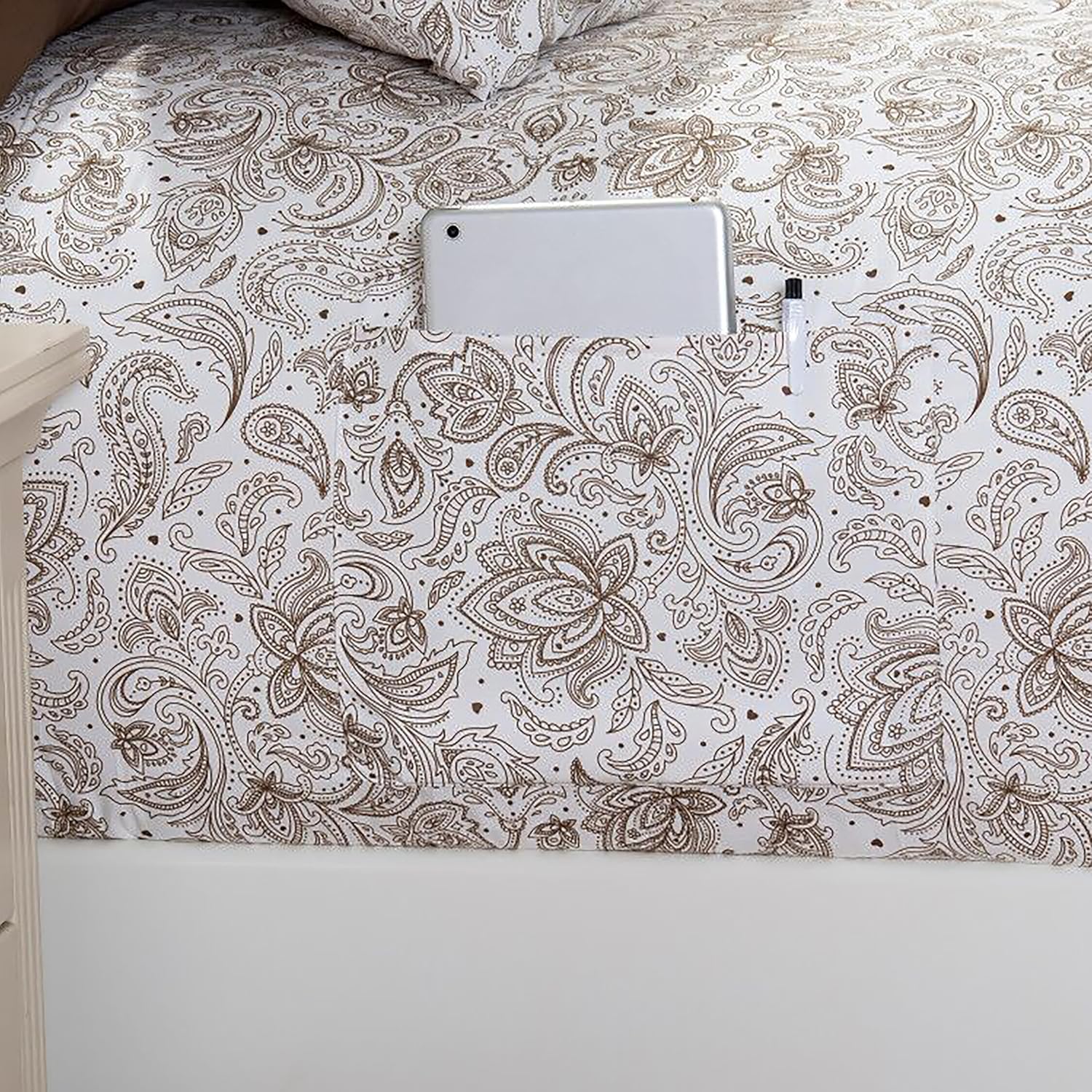 Elegant Comfort Softest and Coziest 6-Piece Sheet Set - 1500 Premium Hotel Quality Microfiber - Deep Pocket, Wrinkle Resistant 6-Piece Paisley Pattern Bed Sheet Set, King, Paisley Taupe (Pack of 4)