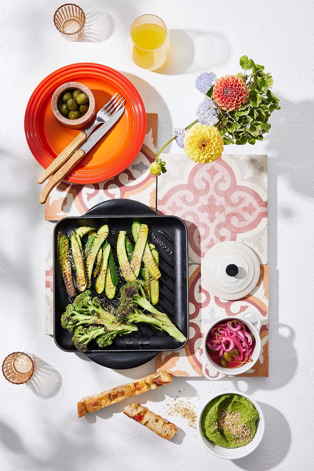 Le Creuset Enameled Cast Iron Square Grill, 9.5', Licorice