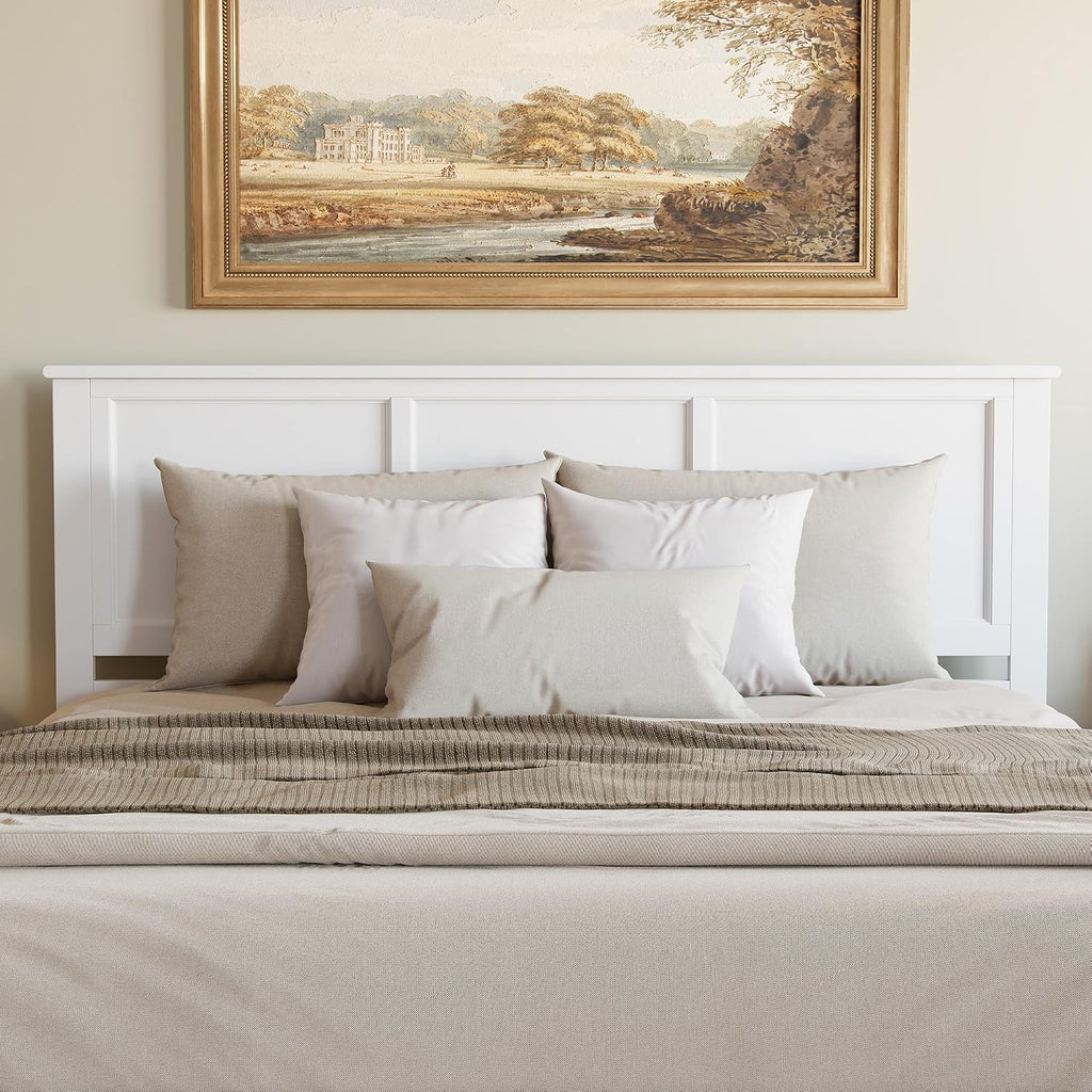 AFI, Madison King Solid Wood Panel Headboard, White