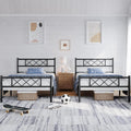 Yaheetech Black Twin Metal Platform Bed Frame Mattress Foundation with Headboard and Footboard Under Bed Storage Steel Slats No Box Spring Needed 2Pcs