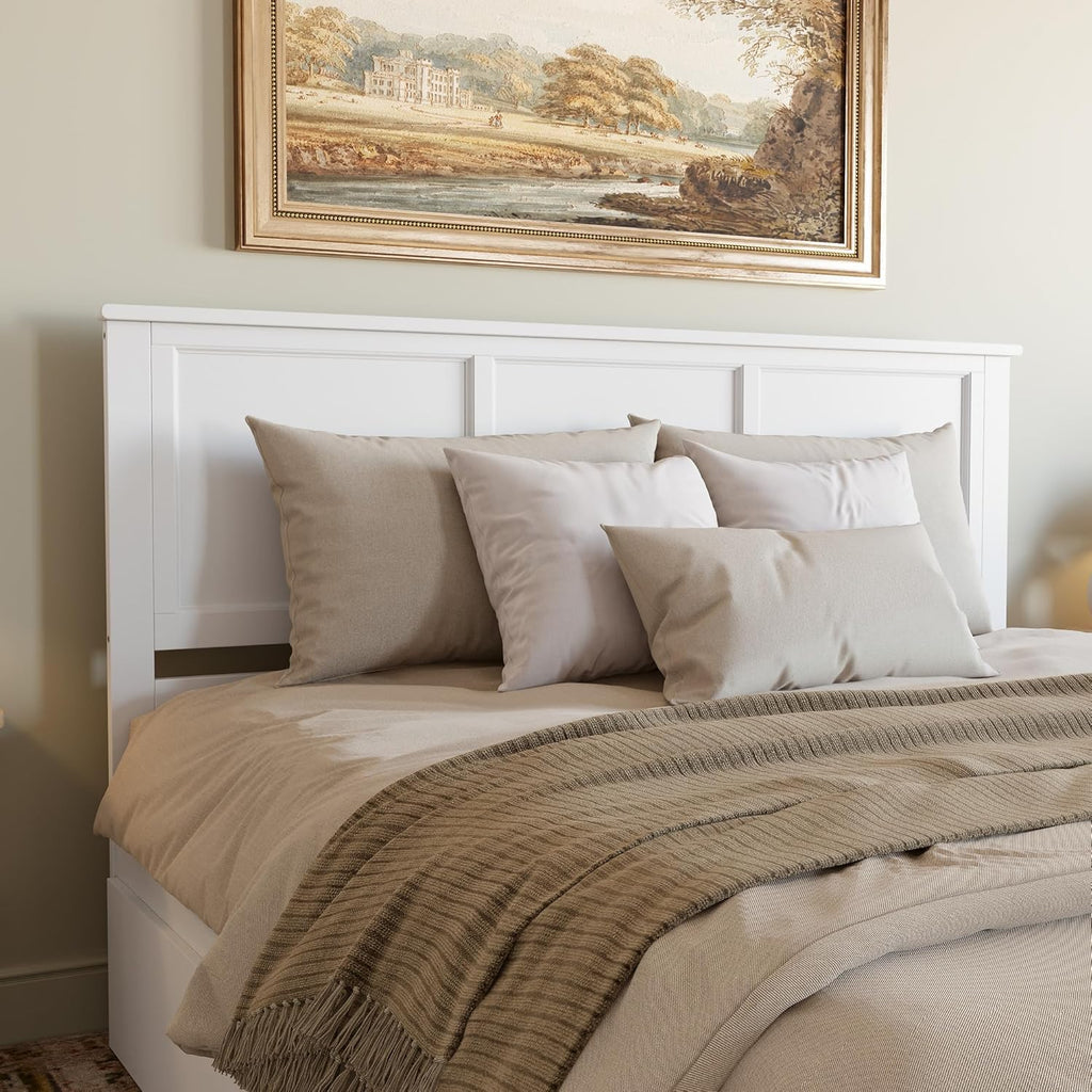 AFI, Madison King Solid Wood Panel Headboard, White