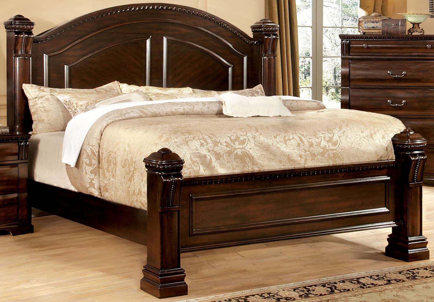 Furniture of America Lexington Low-Poster Bed, Queen, Cherry (IDF-7791Q)