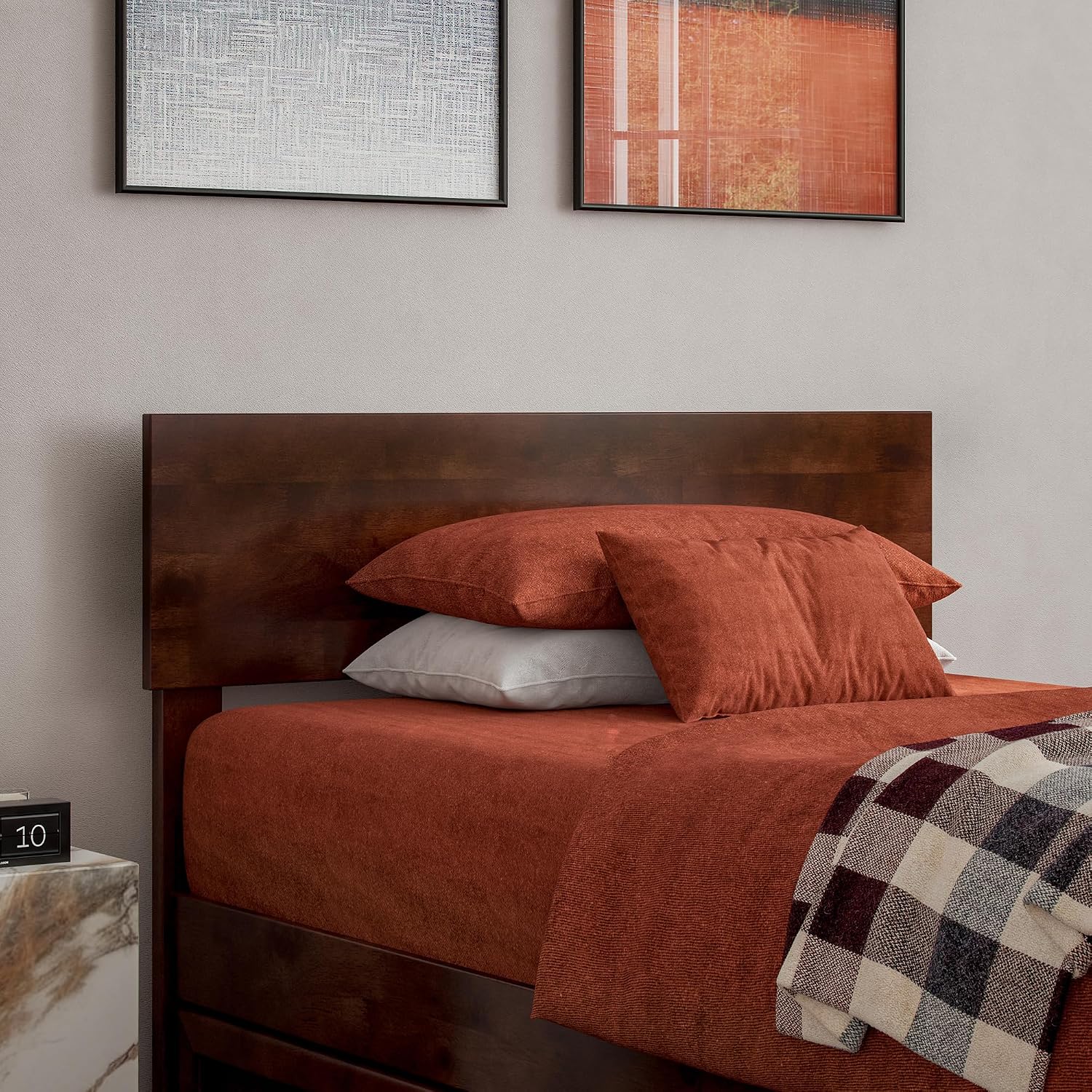 AFI, Wesley Twin XL Platform Bed with Panel Footboard & Storage Drawers, Walnut