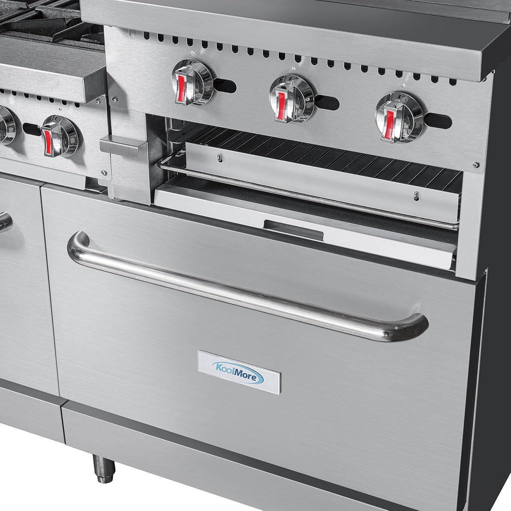 KoolMore 60 in. 6 Burner Commercial Liquid Propane Range with 24 in. Griddle and Broiler (KM-CRGB60-LP)
