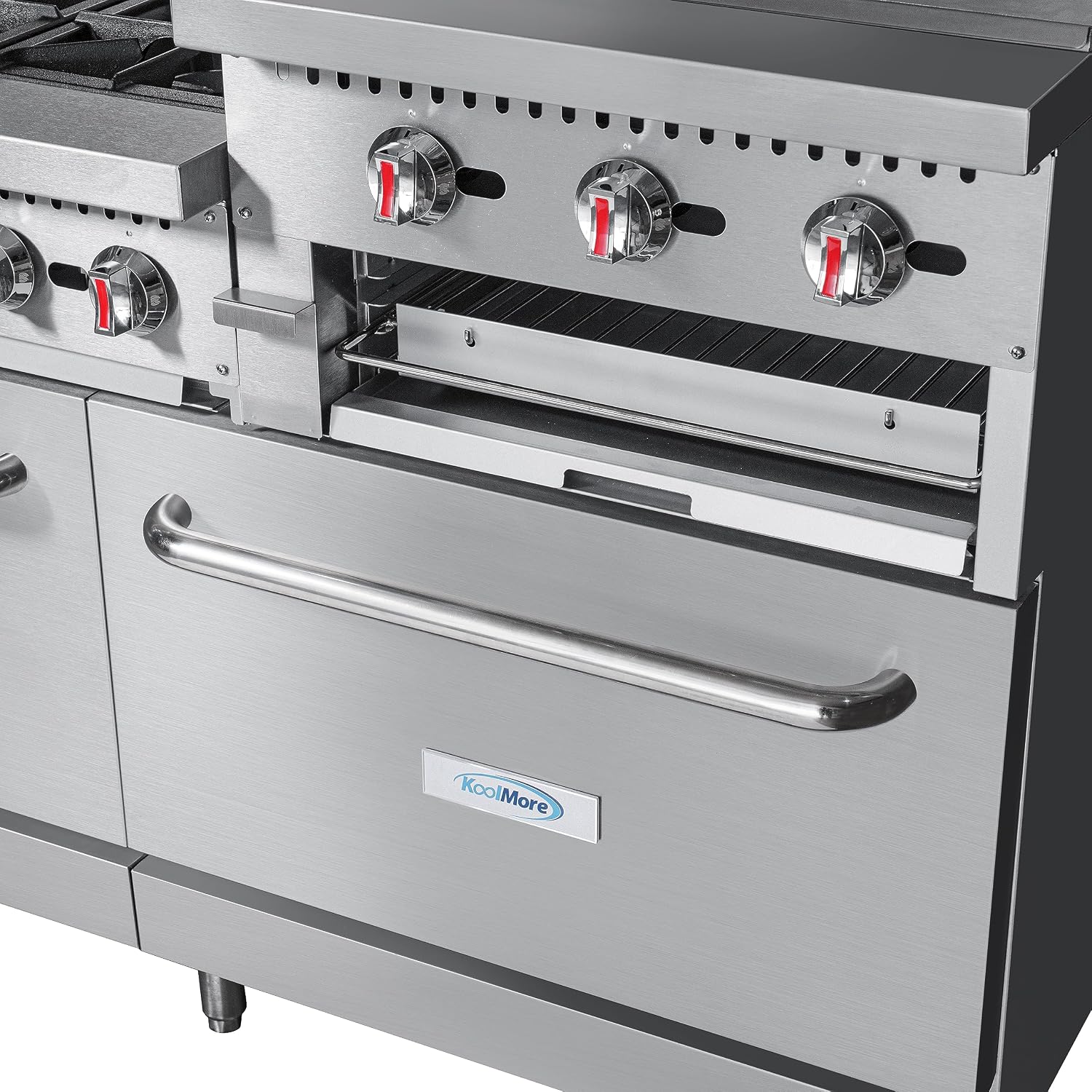 KoolMore 60 in. 6 Burner Commercial Natural Gas Range with 24 in. Griddle and Broiler (KM-CRGB60-NG)