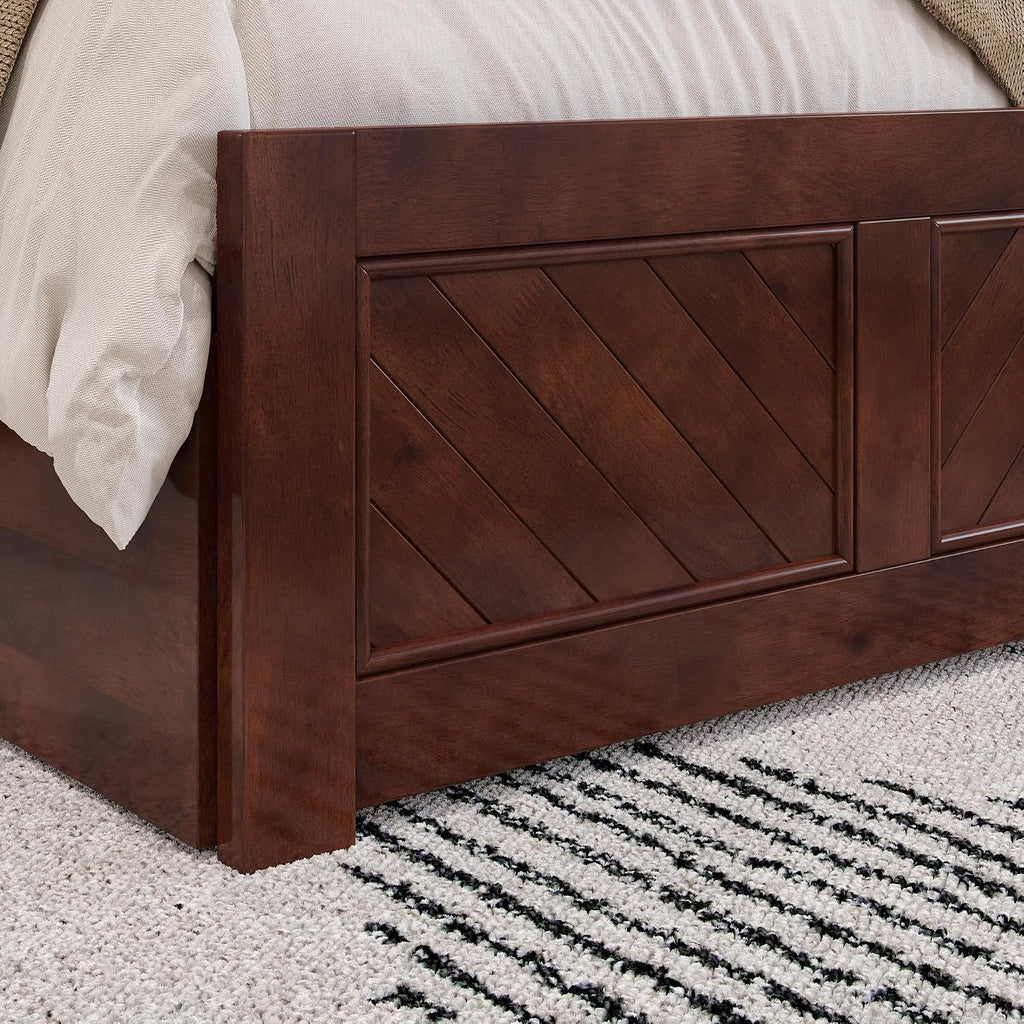 AFI, Canyon Twin XL Platform Bed with Matching Footboard & Storage Drawers, Walnut