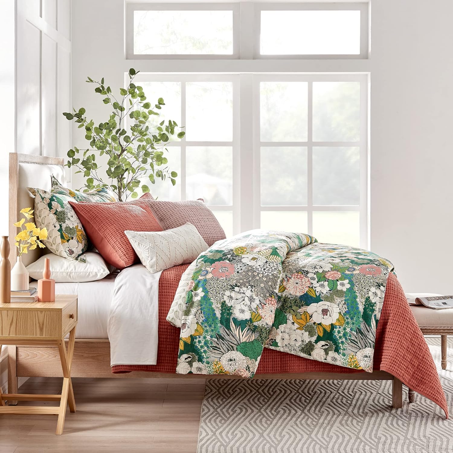 Levtex Home Mills Waffle King/Cal King Quilt Set (106x92in) with 2 Pillow Shams (36x20in) - Adobe - 100% Cotton King Size Quilt Bedding Set - Lightweight, Soft, Pre-Washed