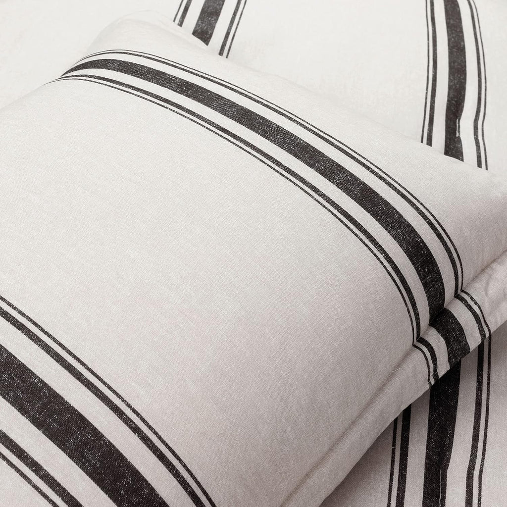 Lush Decor Farmhouse Stripe Reversible Cotton Comforter Set, 3 Piece Set, California King, Black - Cozy Farmhouse Bedding Set - Rustic Decor - Striped Comforter - Modern Farmhouse Bedroom Decor