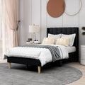 AGARTT Upholstered Platform Bed Frame Twin Size with Headboard and Footboard/Wooden Slats Support/No Box Spring Needed/Easy Assembly,Black Linen