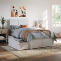 AFI, Canyon Twin Solid Wood Storage Platform Bed with Footboard & Set of 2 Storage Drawers, White