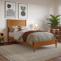 AFI, Pasadena Twin XL Solid Wood Low Profile Platform Bed, Light Toffee
