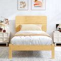 BOSRII 12in High Solid Bamboo Wood Platform Twin Size Bed Frame with Headboard, Reinforced Heavy Duty Metal Slats, Noise Free, No Box Spring Needed, Easy Assembly