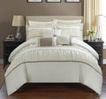 Chic Home Cheryl Comforter Complete Bed Set, Beige, King (10 Piece)