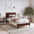 AFI, Charlotte Twin XL Solid Wood Low Profile Platform Bed, Walnut