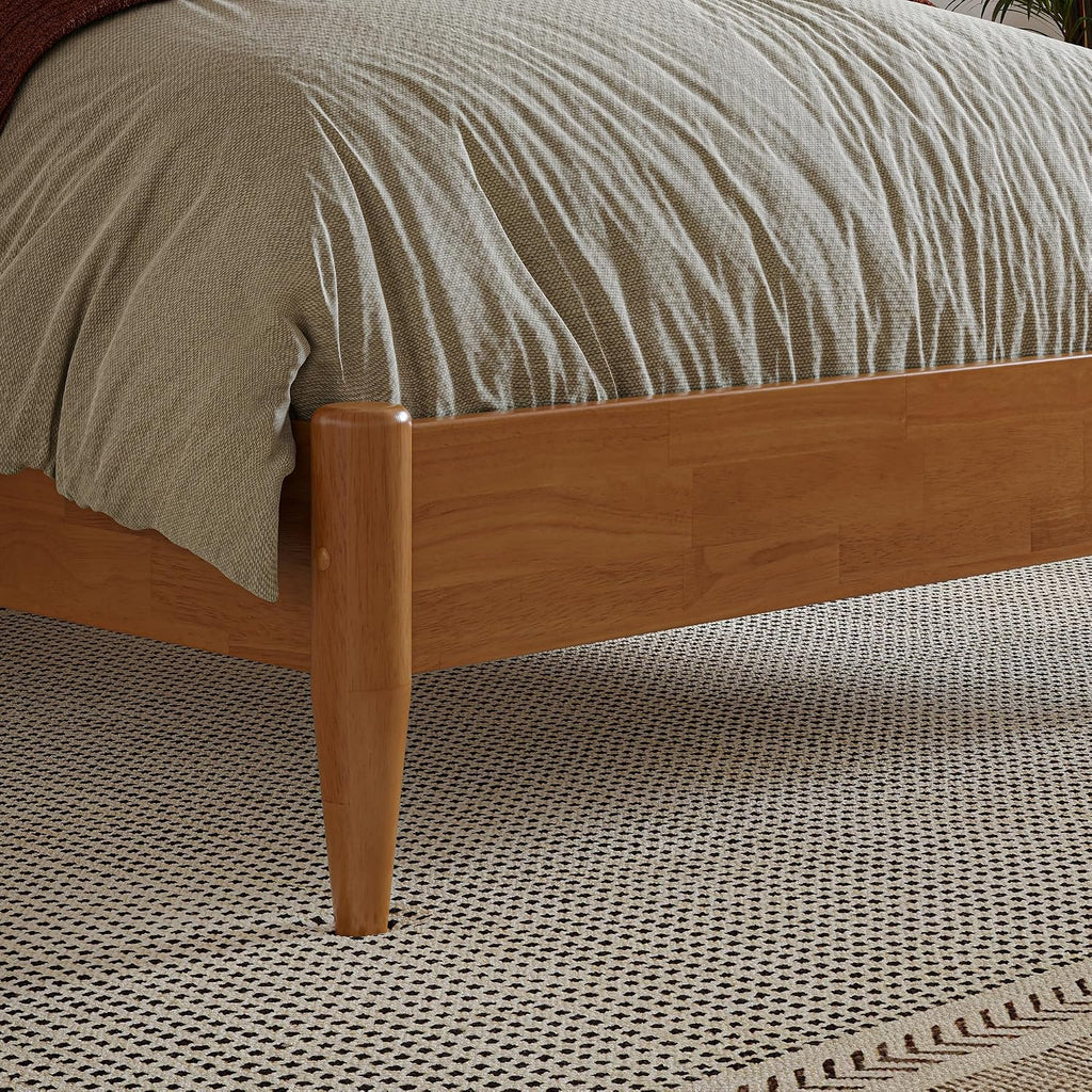 AFI, Pasadena Twin XL Solid Wood Low Profile Platform Bed, Light Toffee