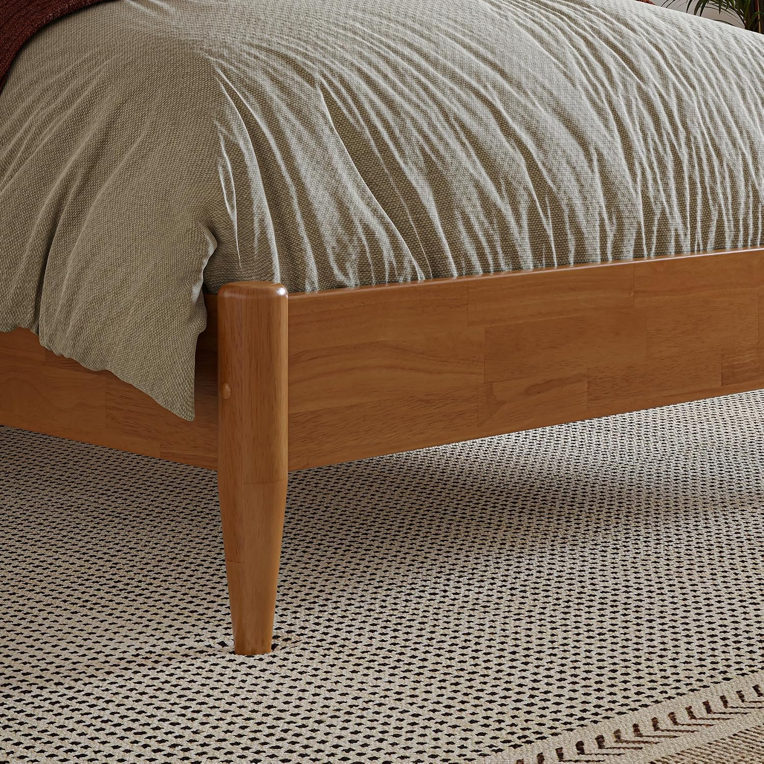 AFI, Pasadena Twin XL Solid Wood Low Profile Platform Bed, Light Toffee