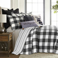 Levtex Home - Camden Bedspread Set - Twin Bedpsread (80 x 110 in.) + One Standard Pillow Sham (26 x20 in.) - Buffalo Check in Black and Cream - Reversible Pattern - Cotton