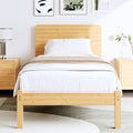 BOSRII 14in High Solid Bamboo Wood Platform Twin XL Bed Frame with Headboard, Reinforced Heavy Duty Metal Slats, Noise Free, No Box Spring Needed, Easy Assembly