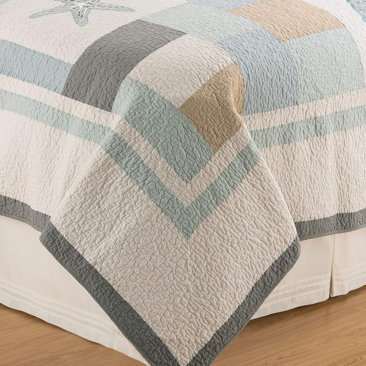 C&F Home Driftwood Shores 3-Piece Full/Queen Quilt Set Versatile Summer Nautical Coastal Beach House Starfish Reversible Machine Wash Lightweight Coverlet Comforter Bedroom Bedding Decor Decoration