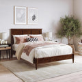AFI, Charlotte Full Solid Wood Low Profile Platform Bed, Walnut