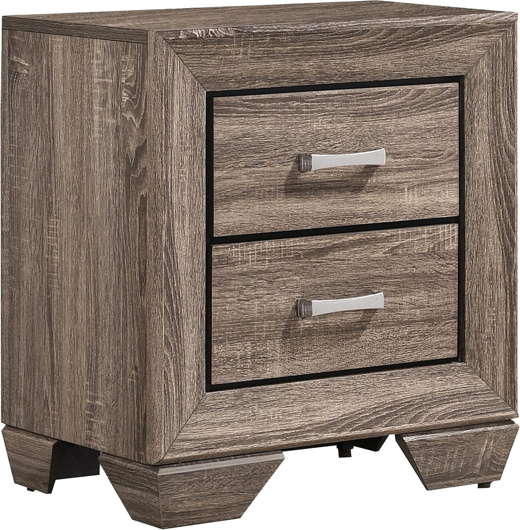 Coaster Home Furnishings Kauffman Transitional 5-Piece Bedroom Set Queen Size Panel Bed Frame 54-inch Headboard Washed Taupe 204191Q-S5