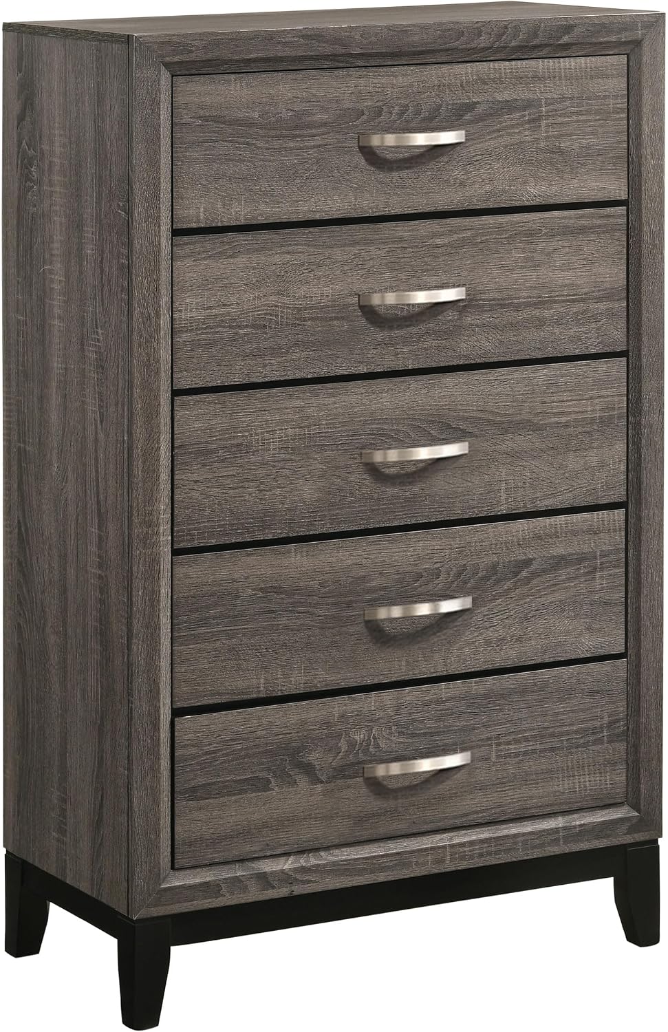 Coaster Home Furnishings - Watson - Wood - 5-Piece Bedroom Set with Panel Headboard and Groove Details - Bedroom - Eastern King Size - Gray Oak - 212421KW-S5