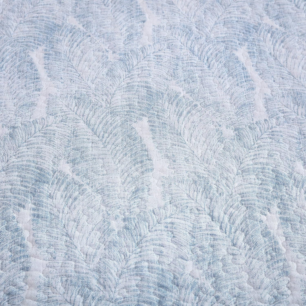 Tommy Bahama - Queen Quilt Set, Reversible Cotton Bedroom Decor with Matching Shams, Coastal Bedding with Textured Reverse (Distressed Water Leaves Blue, Queen)