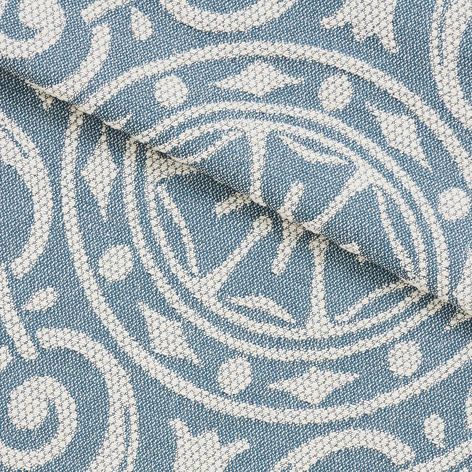 Superior Cotton Blend 2-Piece Bedspread Set, Oversized Bedspread, 1 Matching Pillow Sham, Jacquard Traditional Medallion Bedding Decor, Adalie Collection, Twin, Cerulean Blue (Pack of 2)