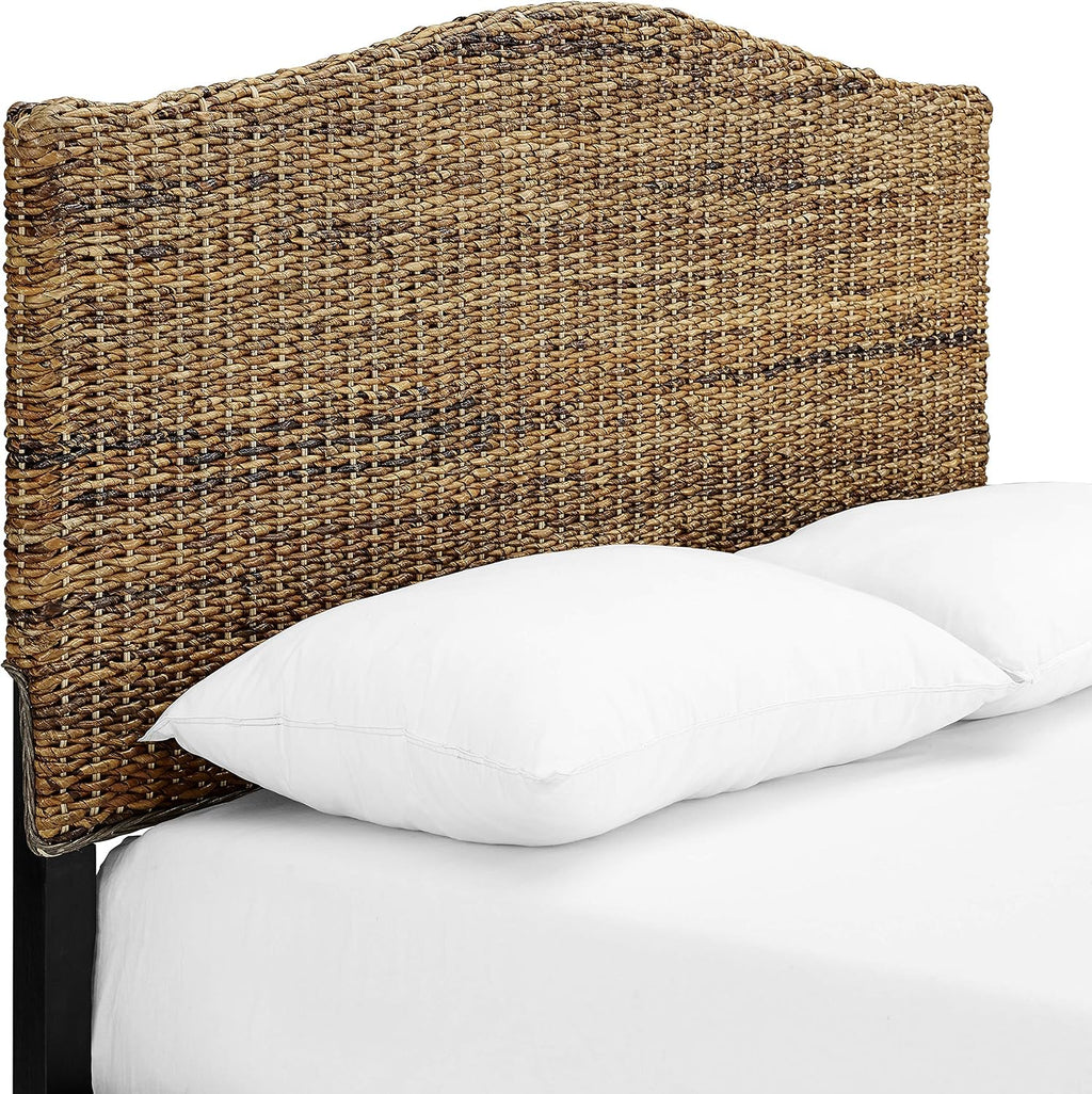 Crosley Furniture Serena Handwoven Natural Fiber Rattan Bed Headboard, Banana Leaf, Queen